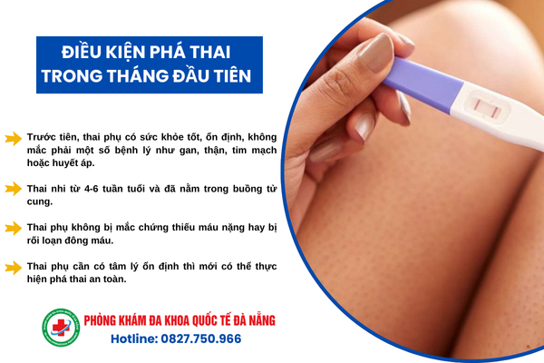 Điều kiện phá thai trong tháng đầu tiên