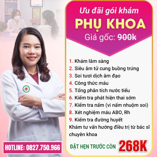 Gói khám ưu đãi phụ khoa chỉ 268K