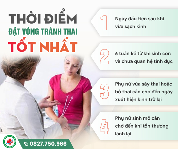 Thời điểm đặt vòng tránh thai tốt nhất