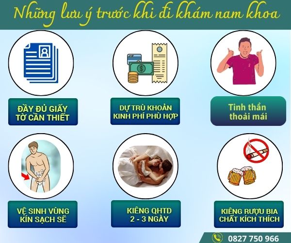 Để quá trình khám diễn ra thuận lợi, nam giới cần lưu ý các điểm sau: